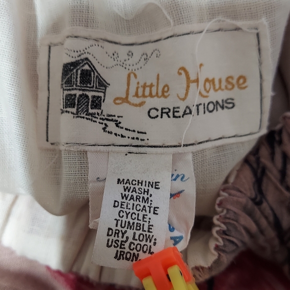 🟡 Little House Creations vintage Shirt Skirt and Sash. Size Large (InvW052) - Picture 8 of 11